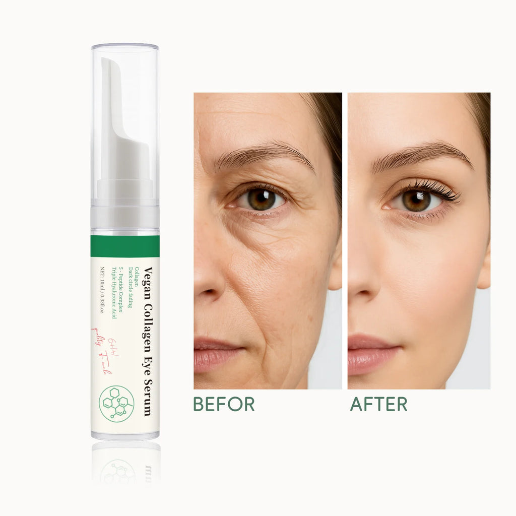 Sérum Vegano para Ojos con Colágeno, Péptidos y Ácido Hialurónico – 10 ml